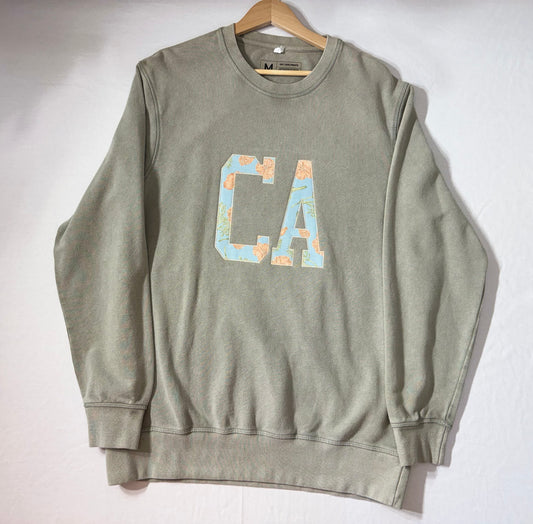 CALIFORNIA- CREWNECK APPLIQUÉ STATE FLOWER SWEATSHIRT