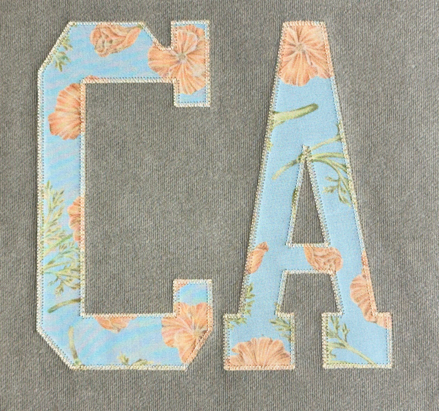 CALIFORNIA- CREWNECK APPLIQUÉ STATE FLOWER SWEATSHIRT