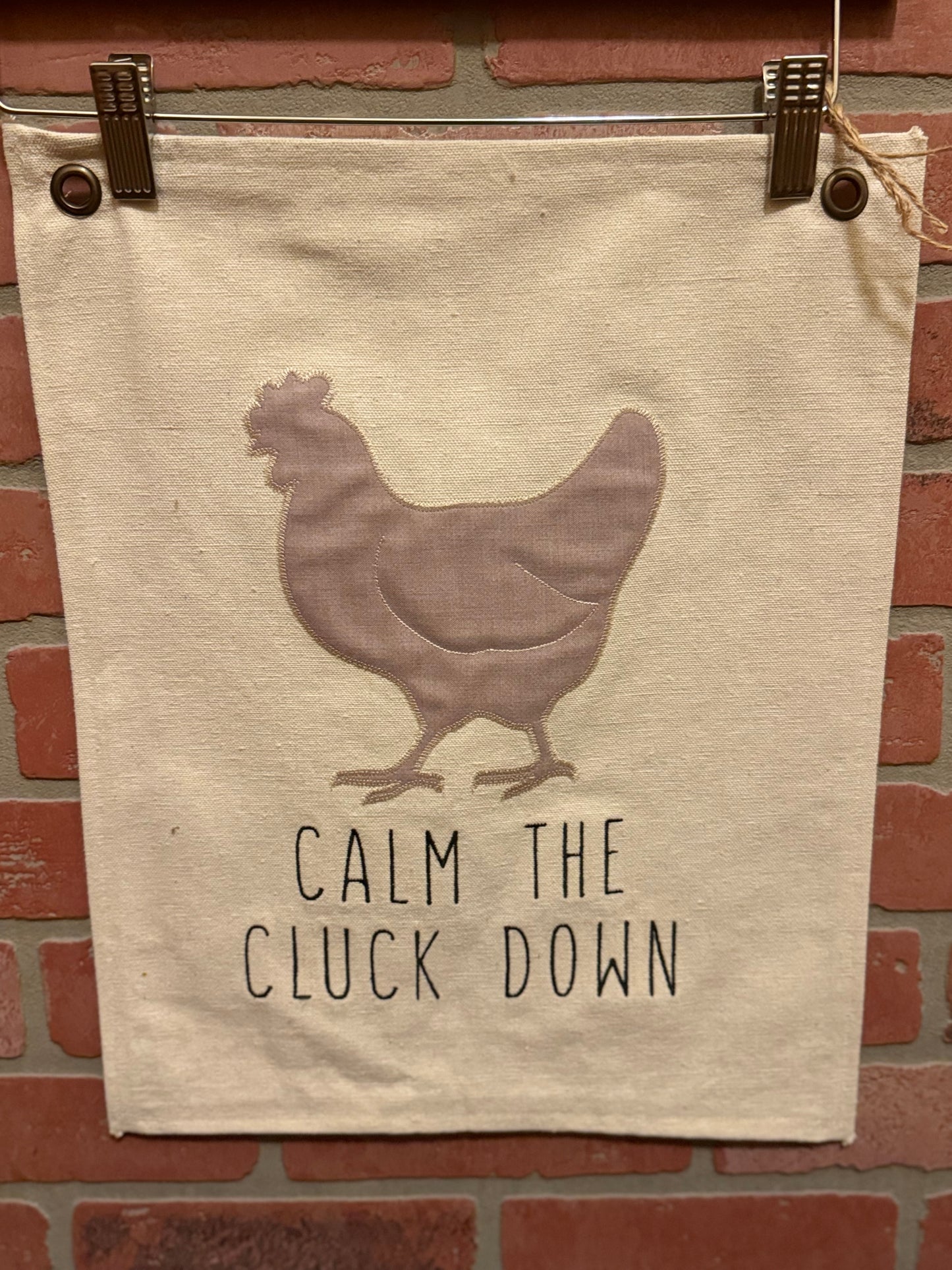 CLUCK AROUND AND FIND OUT/ CALM THE CLUCK DOWN CANVAS HANGING POSTERS