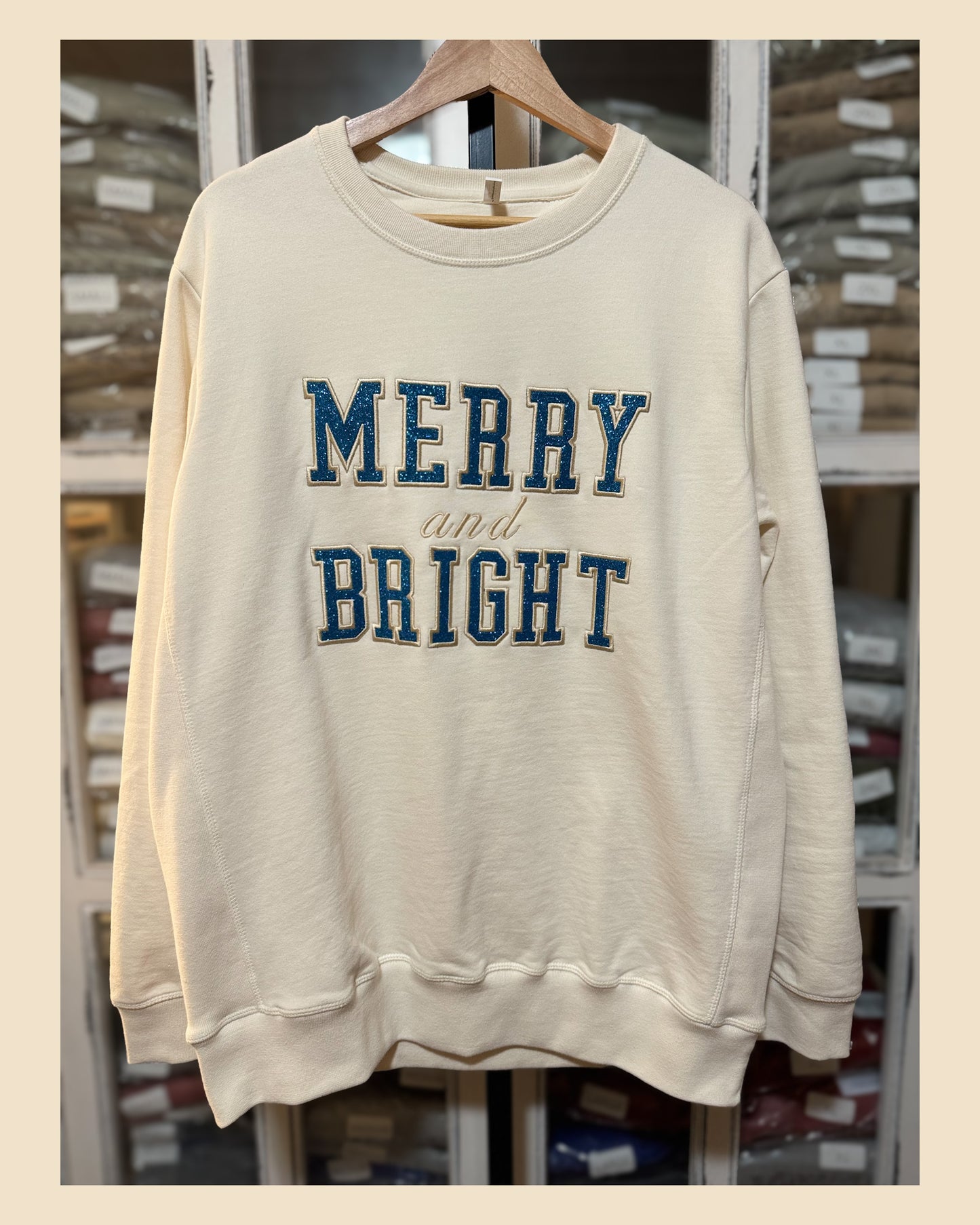 MERRY and Bright Appliqué Crewneck