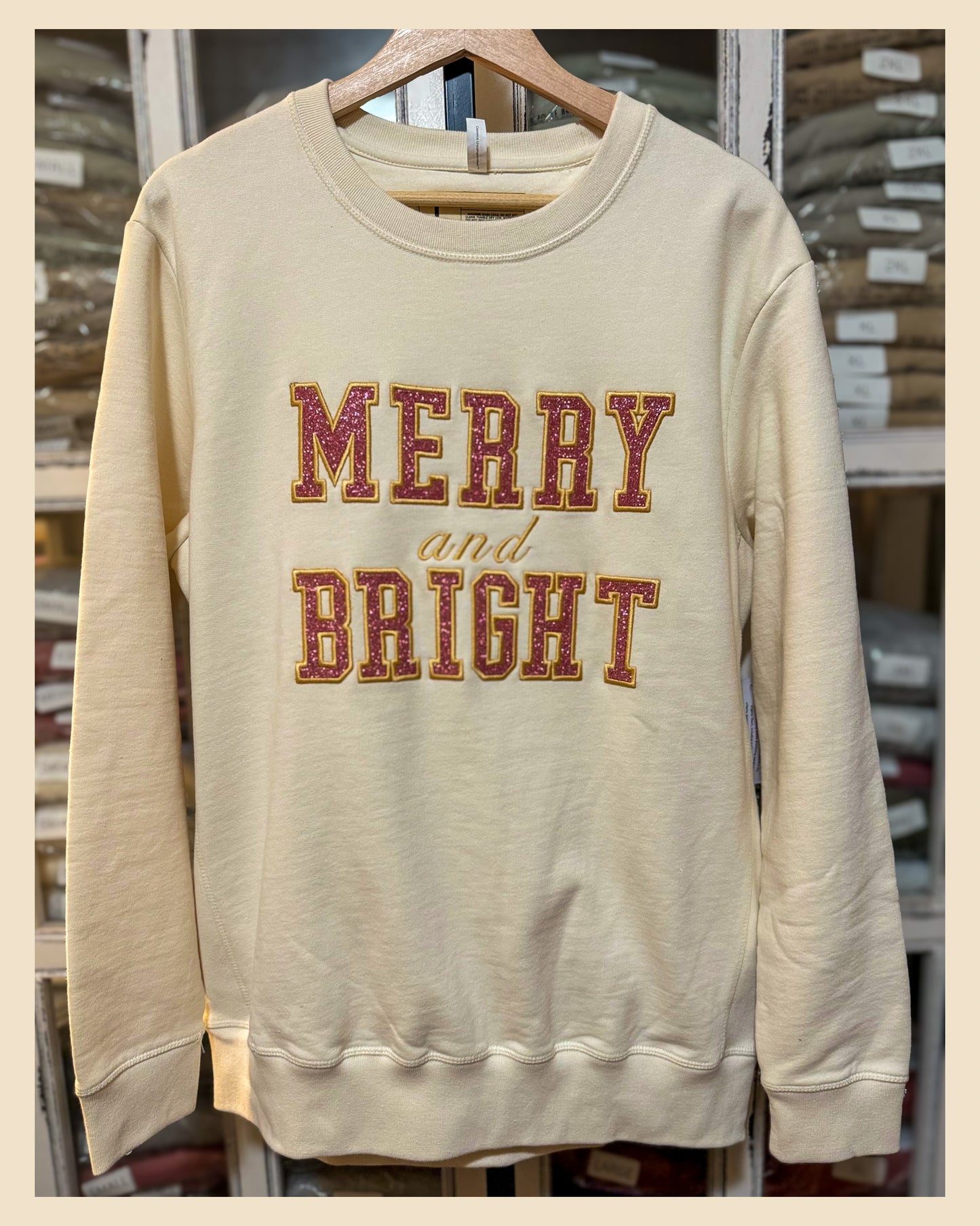 MERRY and Bright Appliqué Crewneck