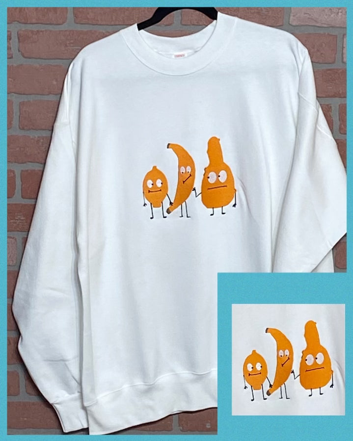 WRONG COLOR FRUITS & VEGGIES (ORANGE)- CREWNECK SWEATSHIRT