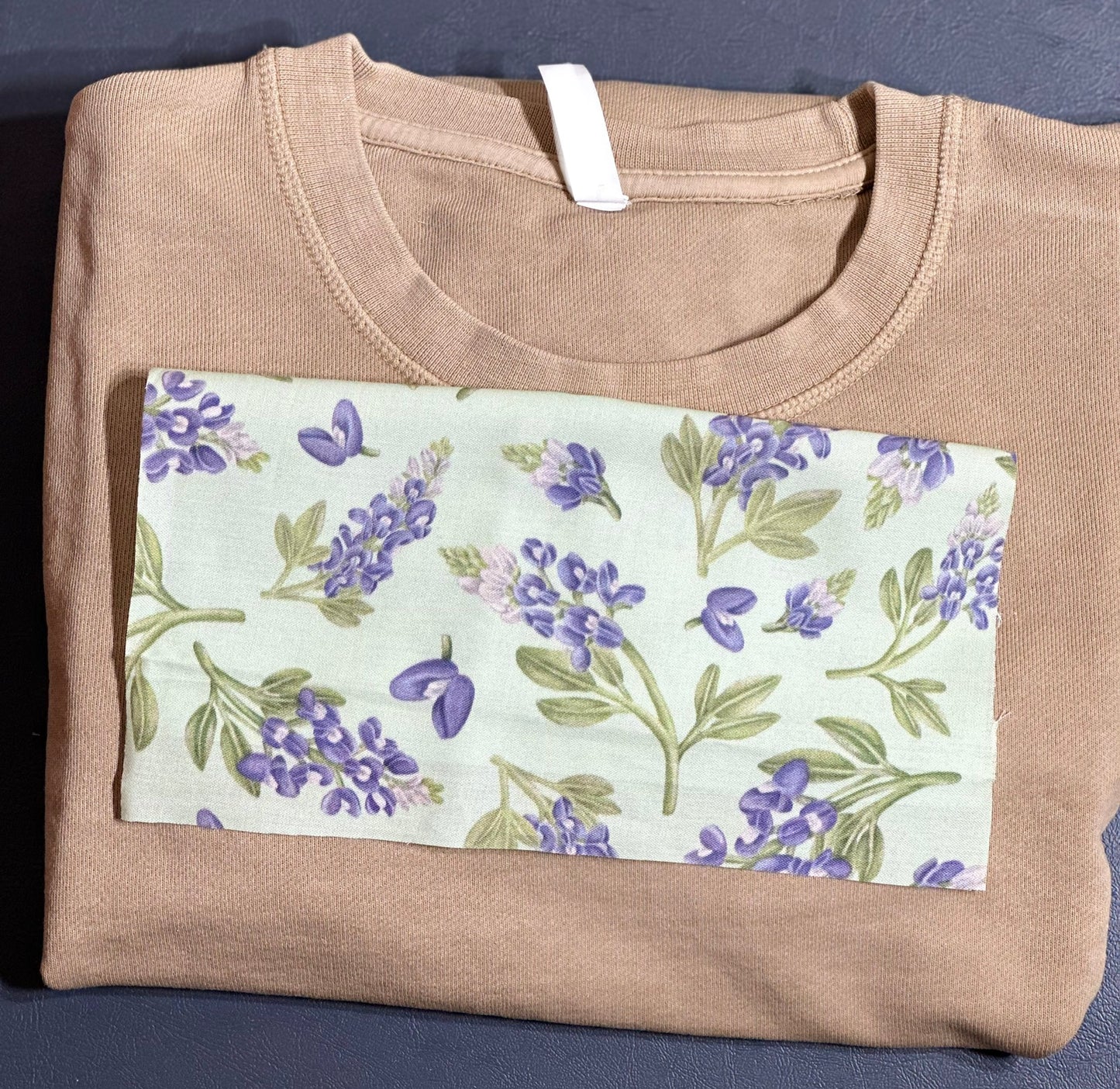 TEXAS- CREWNECK APPLIQUÉ STATE FLOWER SWEATSHIRT