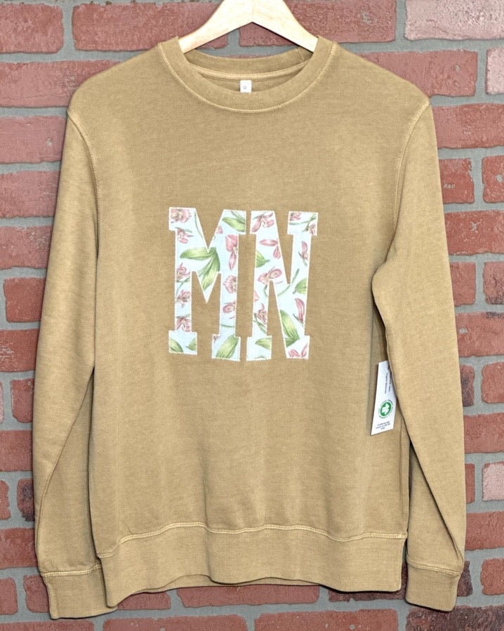 MINNESOTA- CREWNECK APPLIQUÉ STATE FLOWER SWEATSHIRT